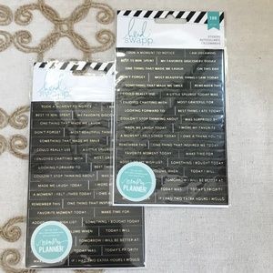 Set of Scrapbooking Heidi Swapp Stickers Memory Planner Line Phrases Black White